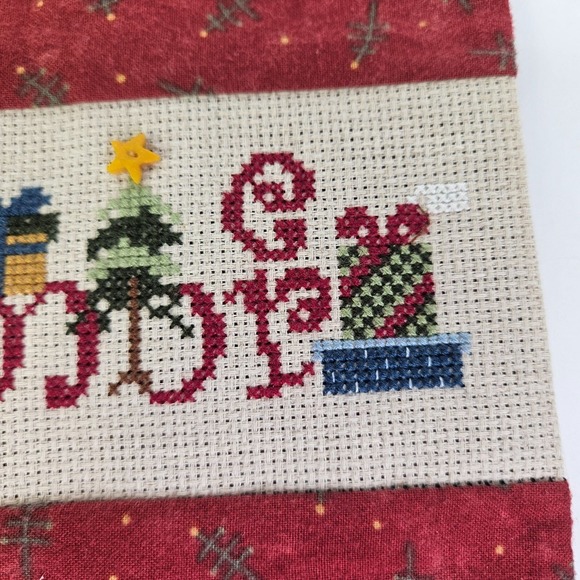 Christmas Cross Stitch Pillow Sham COMPLETED Holiday...